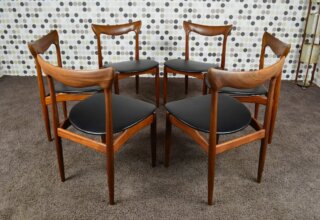 6 Chaises Scandinave Henry Walter Klein Vintage Années 60