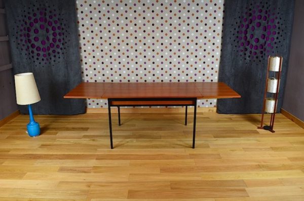 Table Moderniste en Teck René-Jean Caillette Vintage 1960