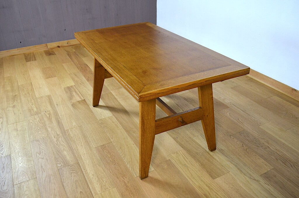 Table à Manger René Gabriel D’époque 40’s – Bois Vintage, Longueur 135 Cm