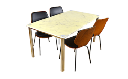 Table Design Vintage & Italien Marbre et Chrome 1970