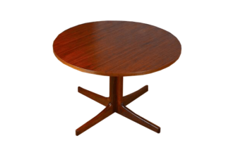 Table Basse Ronde Design Scandinave en Teck Vintage 1960