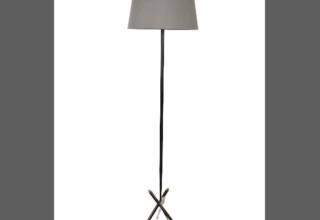 Lampadaire Tripode en Métal Noir Vintage 1960