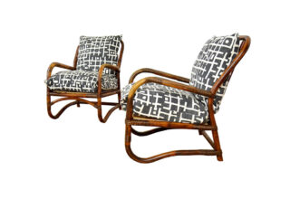 Paire de Fauteuils en Bambou Vintage 1980