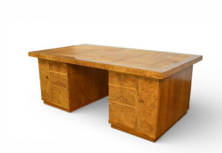 Bureau Art-Déco Double Face en Ronce de Noyer 1930 / 1940