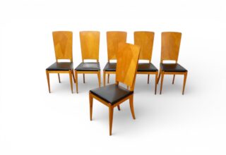 6 Chaises en Chêne Blond Vintage, France 1960