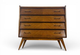 Commode en Chêne Pieds Compas Vintage 1950 / 1960