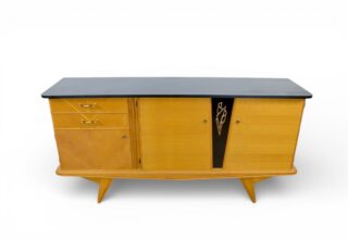 Enfilade en Chêne Blond & Pieds Compas Vintage 1950 / 1960